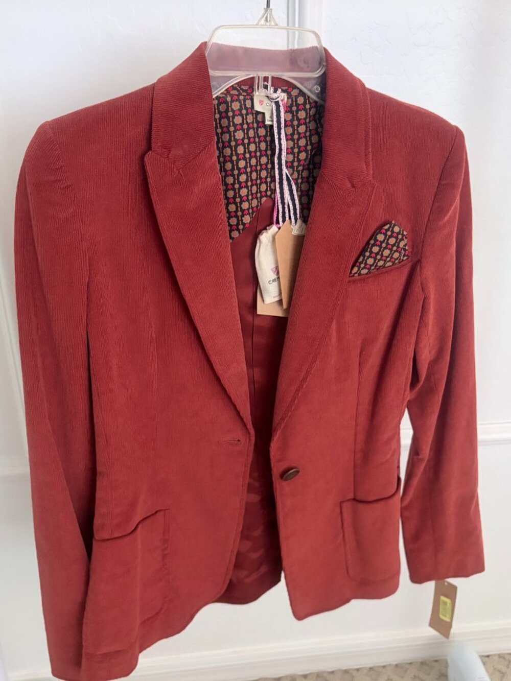 NWT Cremieux Rust Corduroy Blazer - Size 4